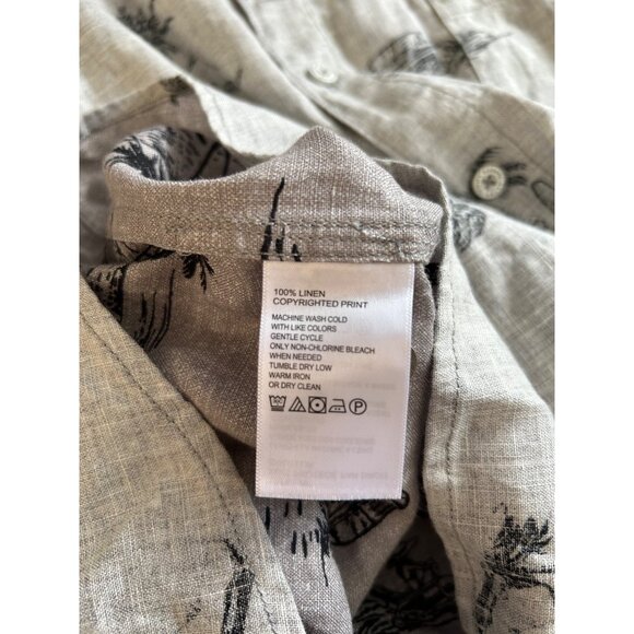 TOMMY BAHAMA Mens XL 100% Linen Short Sleeve Button Down Shirt - Picture 11 of 11